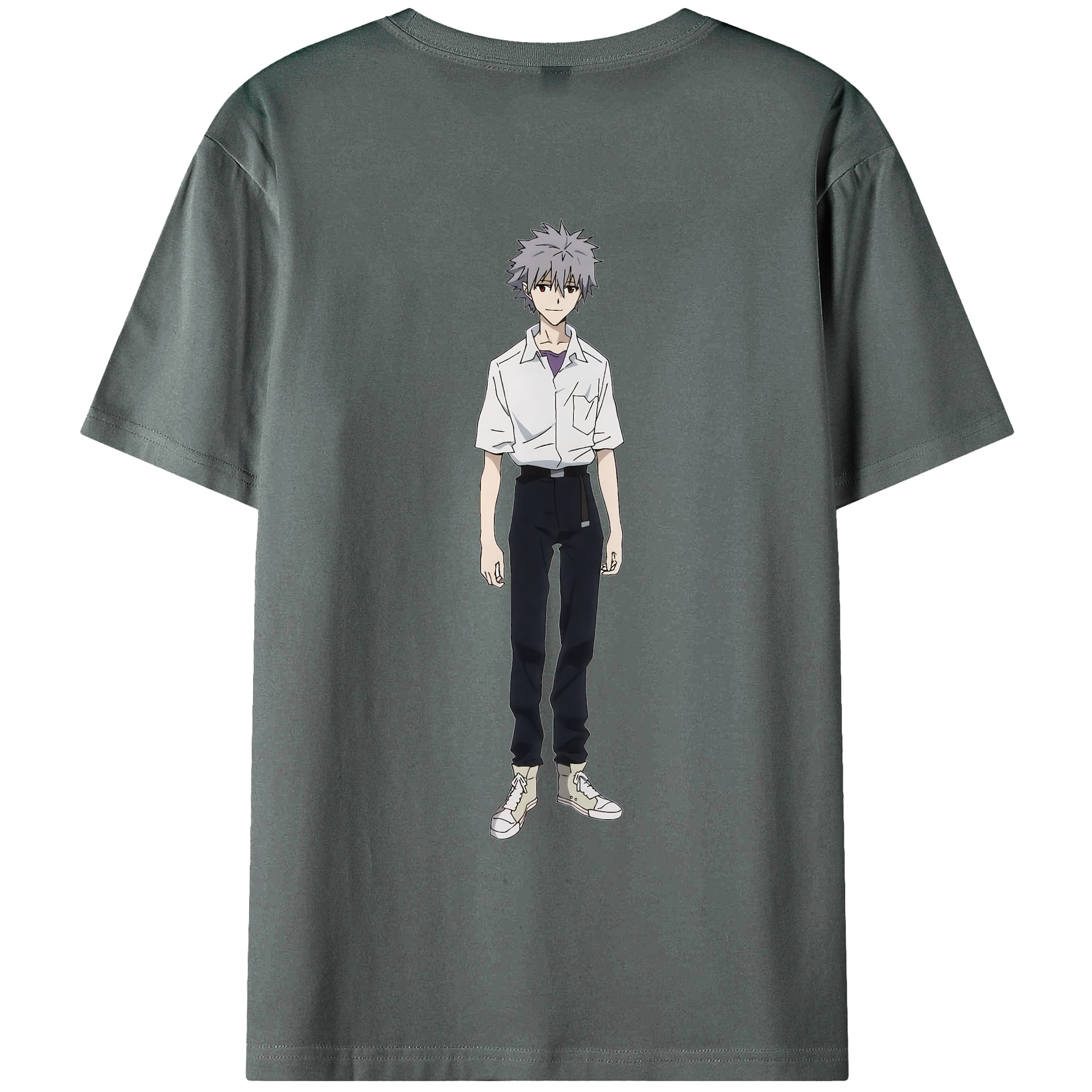（画像用） EVA 新世紀エヴァンゲリオン 綿100％ メンズ半袖Tシャツ（バックプリント） 通気性